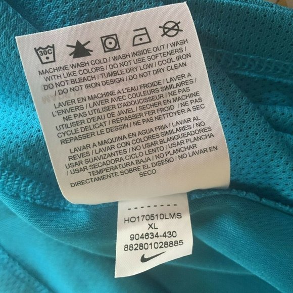 Nike Dri-Fit Athletic T-Shirt Men's XL Turquoise Short Sleeve Casual Running - Picture 8 of 9